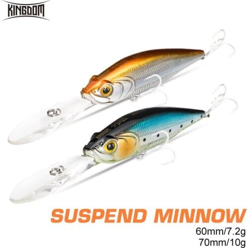 Kingdom Crankbait Fishing Lures Suspending Minnow 60mm 7.2g 70mm 10g High Quality Artificial Wobblers Hard Baits Fishing Good