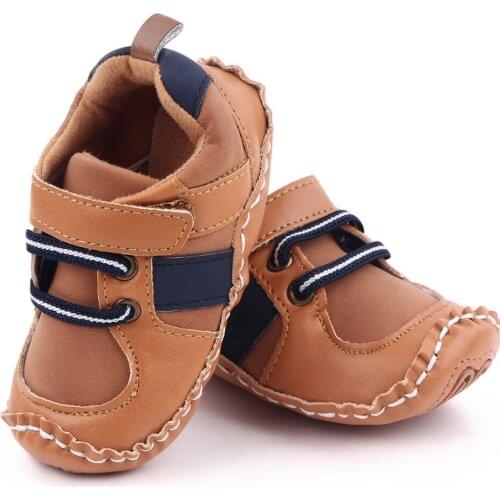 Bobora Baby Boys Girls Shoes Casual Slip-on PU Leather Sneakers Infant Toddler Crib Side First Walkers