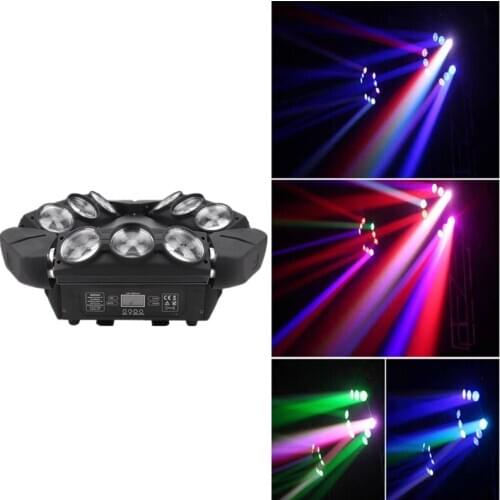 Mini Led 9X10W spider lamp Rgbw DMX512 Led spider moving head beam lamp used in Dj disco party stage lamp