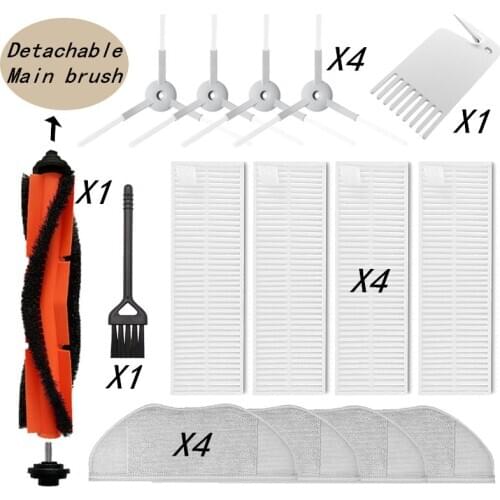 Full Set Washable Robot Parts for Xiaomi MijiaG1 G1 Robot Vacuum Cleaner MJSTG1 Main Roll + Side brush + Hepa Filter + Mop Cloth