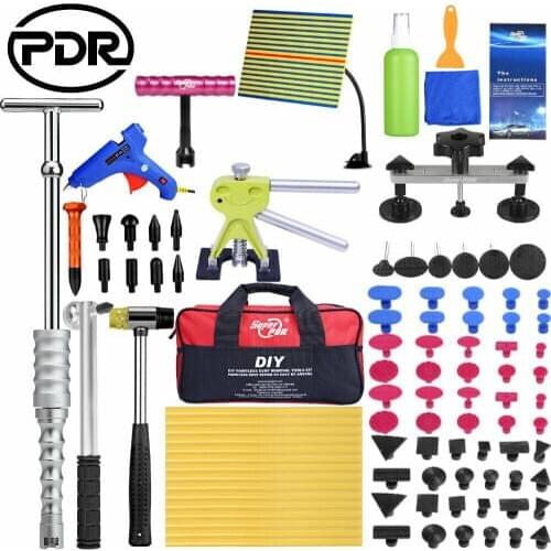 PDR Paintless Dent Repair Tools Kit Dent lifter Glue gun Dent Puller Glue Tabs Line Board Slide hammer Suction Cup with tool bag