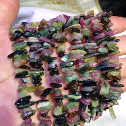 40cm Irregular Natural Crushed Stone Tourmaline Crystal Chips DIY Accessories Jewelry for Bracelet Necklace Healing