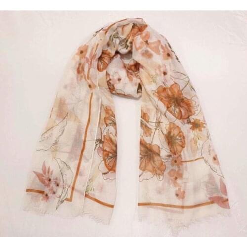 2019 New Ombre Flower Print Fringe Scarves Shawls Long Soft Floral Fringe Scarf Hijab Wrap10pcs/LOT Wholesale