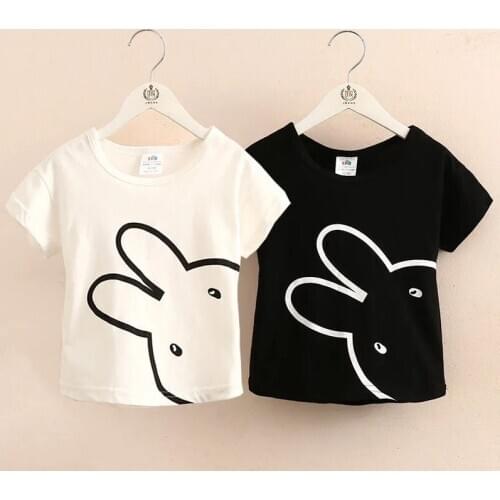 2021 new girls t-shirt summer baby short-sleeved female baby summer dress little girl half-sleeved shirt top western style