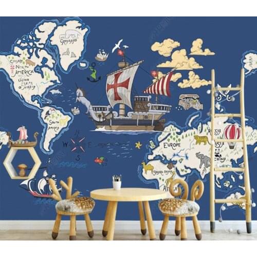 Papel de parede hand drawn adventure unicorn cartoon childrens room 3d wallpaper children bedroom wall papers home decor