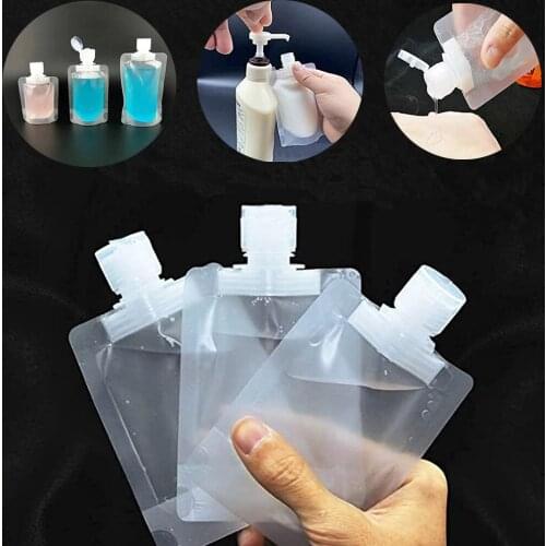 30ml/50ml/100ml Clear Reusable Leakproof Refillable Pouches Cosmetic Containers for Shampoo Lotion Liquid Dispenser