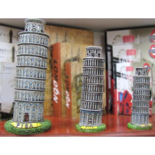 Hand-made Resin Crafts Italy Leaning Tower of Pisa Building Model Home Office Ornaments Creative Gifts 3 Size