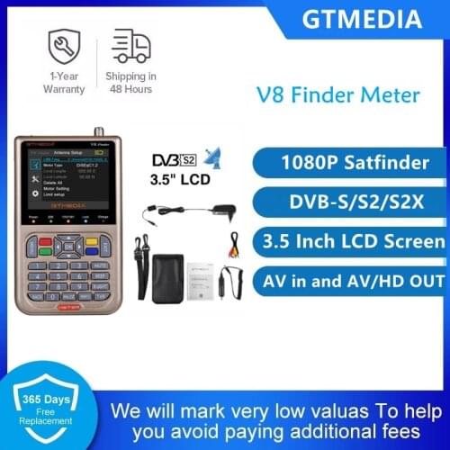 V8 Finder Meter Satellite Finder Digital 1080P HD DVB-S2 S2X Sat Finder TV Signal Receiver Decoder Freesat Sat Locator