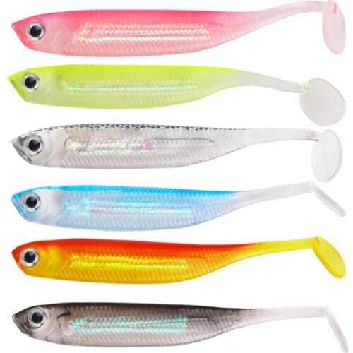 FISHINAPOT 10pcs/lot 2.2g/7cm Soft Lure For Fishing Shad Fishing Worm Swimbaits Jig Head Soft Lure Fly Fishing Lures