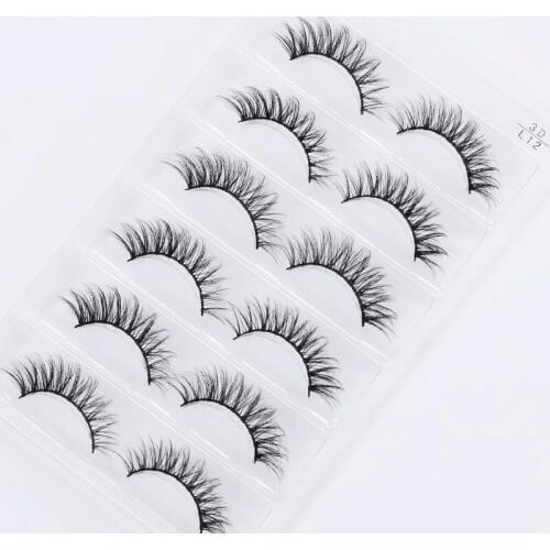 HBZGTLAD 6 pairs Real Mink Fake eyelashes 3D Natural False Eyelashes Mink Lashes Soft Eyelash Extension Makeup Kit Cilios