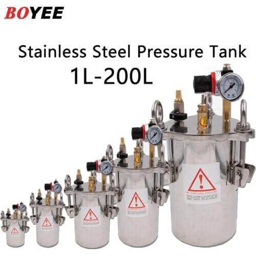 BOYEE 304 dispensing bucket Liquid glue dispensing stainless steel pressure tank 1L 2L 5L 10L 20L 30L 40L 50L 60L 80L 100L
