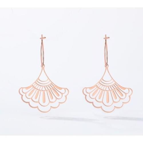 Cute Flower Earring Stainless Steel rose Gold Color Dainty Princess Skirt Dress Earrings Accessories Bridesmaid gift 2020