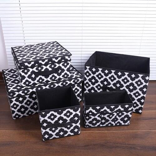 Foldable Underwear Storage Box Household Non Woven Clothing Storage Box Space-saving Wardrobe Drawer Finishing Container 6 sizes