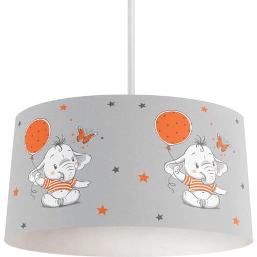 Elephant With Orange Balloons Boy Printing Patterned Kids Baby Room Bedroom Light Pendant Lamp Chandelier