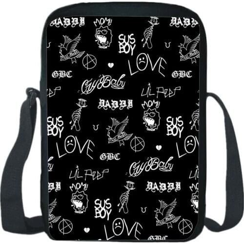 Lil Peep Shoulder Bags Star Singer Lil.peep Print Cartoon Crossbody Bag Teens Bookbag Boys Girls Messenger Knapsack Mochila