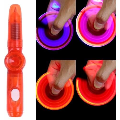 LED Spinning Pen Ball Pen Fidget Spinner Hand Top Glow In Dark Light EDC Stress Relief Toys Kids Toy Gift School Supplies
