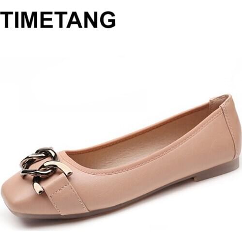 TIMETANGNew 2021Luxury Shoes Women Flats Slip on Loafers Fashion Brand Womens Flats Elegant Ladies Shoes High QualityE851