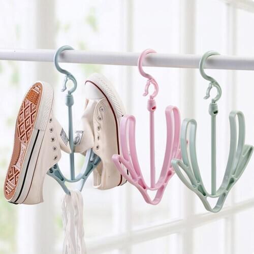 360 Degrees Rotatable Home Outdoor Windproof Hook Shoes Drying Hanger Portable Multifunction Balcony Drying Shoes Hook