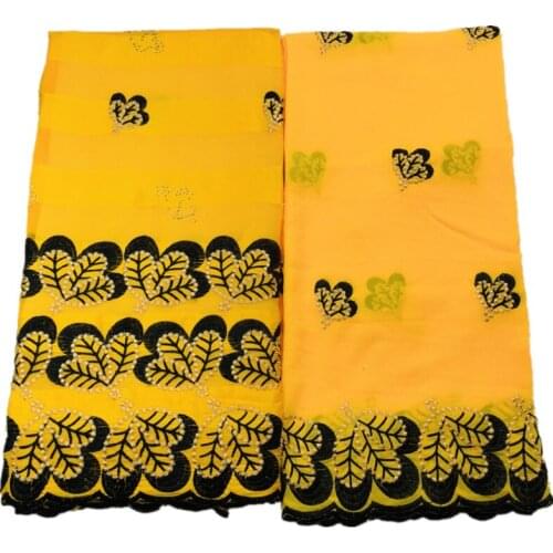 High Quality Silk Fabric For Lady Dress Embroidered Satin Ribbon Silk Fabric Organza For Soft Dress Sewing Materials 5+2 Yards