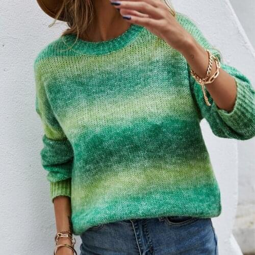 Autumn Cashmere Rainbow pullover color sweater womens knitted sweater knitted Pullovers women jumpers winter fashion 2021