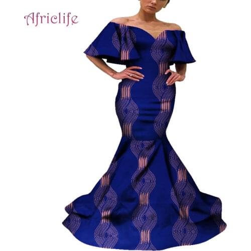 Off Shoulder Party Evening Clothing for Sexy Laday Fashion Plus Size African Dresses for Elegant Women WY4723