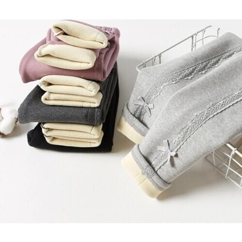 Autumn Winter Girls Pants Velvet Thicken Warm Girls Leggings Kids Cotton Lace Pants Girls Clothing