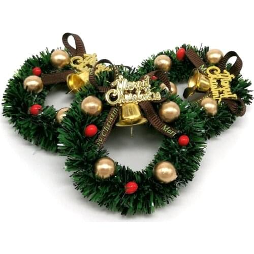 1pc 6cm Miniature Wreath Doll House Christmas Tree Wall Baking Decoration Dollhouse Accessories Children Toys Gift For Kid