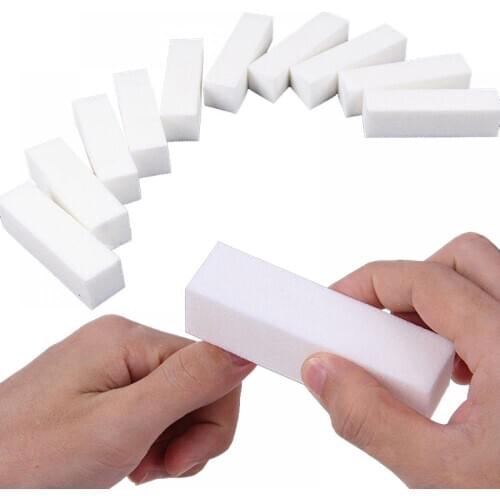 1pcs white nail polisher block DIY nail art tools Buffer sanding acrylic files nail decoration cushion manicure pedicure care