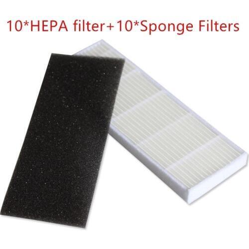 10*HEPA filter+10*Sponge Filters for chuwi ILIFE A4 Robot Vacuum Cleaner ILIFE A4s A6 A4 Cleaning Robot Vacuum Cleaner