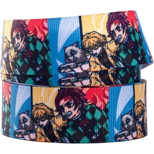 10yards different sizes Japanese cartoon ribbon printed grosgrain ribbon