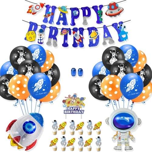 12inchSpace Party Astronaut Rocket Balloon Foil Balloon Galaxy Theme Party Baby Shower Birthday Party Decoration Balloon Helium
