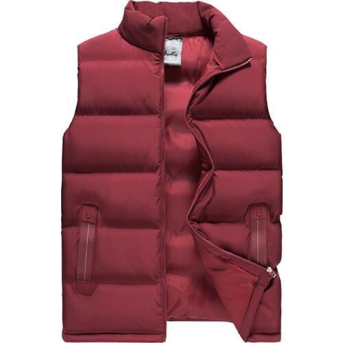 2019 New Autumn Winter Casual Vest Male High Quality Sleeveless Jacket Mens Warm Waistcoat Solid Outwear Vest Coat Plus Size 7XL