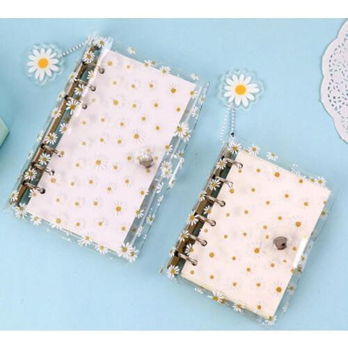 2020 Yiwi Yellow Flower A7 A6 Spiral transparent PVC Notebook Cover Loose Diary Coil Ring Binder Planner Cover Without Filler