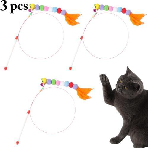 3pcs High Quality Pet Cat Toy Newly Design Bird Feather Plush Plastic Toy for Cats Cat Catcher Teaser Toy