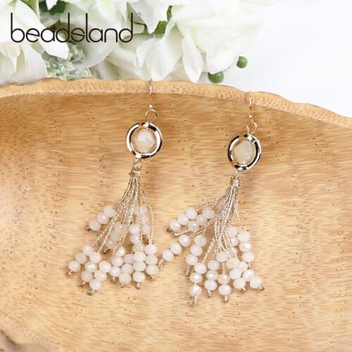 Beadsland Drop Earrings Glass Beads With String Design Fashion Ethnic Women Girls Dancing Party Christmas Gift 37661