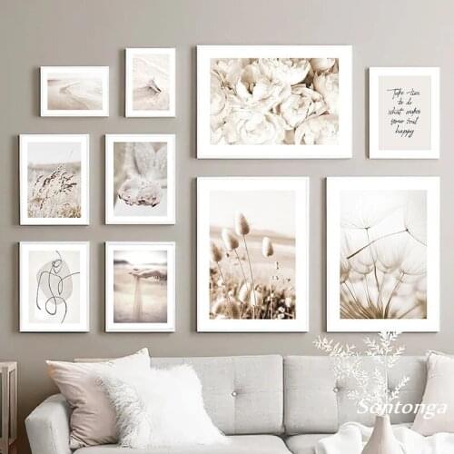 Flower Scenery Picture Home Wall Art Canvas Painting Modern Nordic Landscape Figure Posters and Prints for Living Room Decor