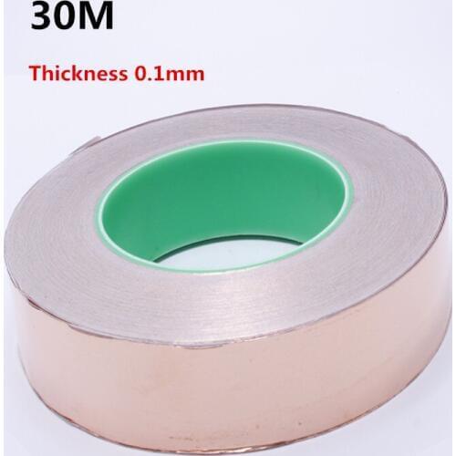 30 Meter double conductive copper foil tape double sided conductive copper foil conductive heat shield tape 0.1mm thick