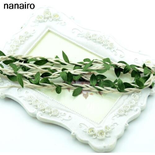 1m 5 color Artificial Ivy Leaf Garland Plants Vine Fake Foliage Flowers Home Decoration Silk Flower Rattan Wall Fake Foliage
