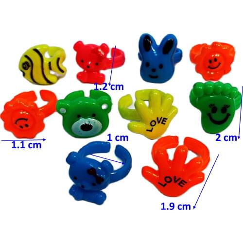 12-100Pcs Mini Princess Girls Assorted Animal R649P Rings Vending Pinata Bag Filler Loot Novelty Birthday Party Favours Carnival
