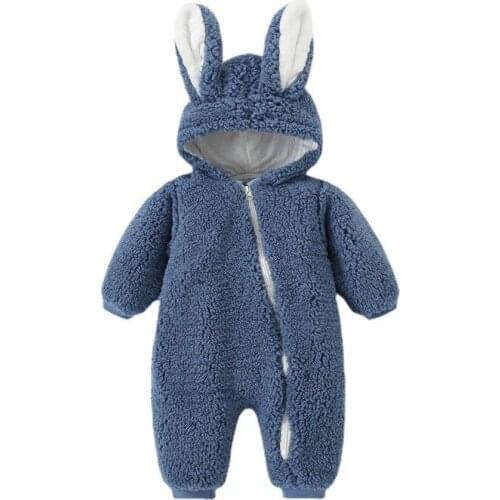 Cartoon Ear Jumpsuit for Kids One Piece Girl and Boy Bodysuit for Newborns Baby Romper Warm Unisex Jumpsuits Baby Clothing