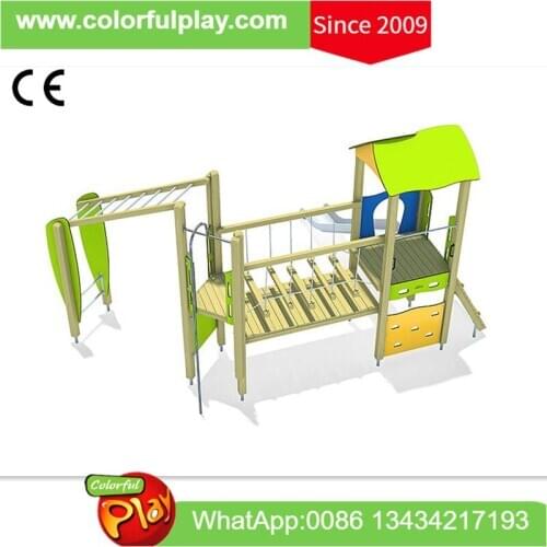Commercial Kids PE & Wood Playgrund Equipment with Stainless Steel Slide for Outdoor Amusement Park CE Proved China Supplier