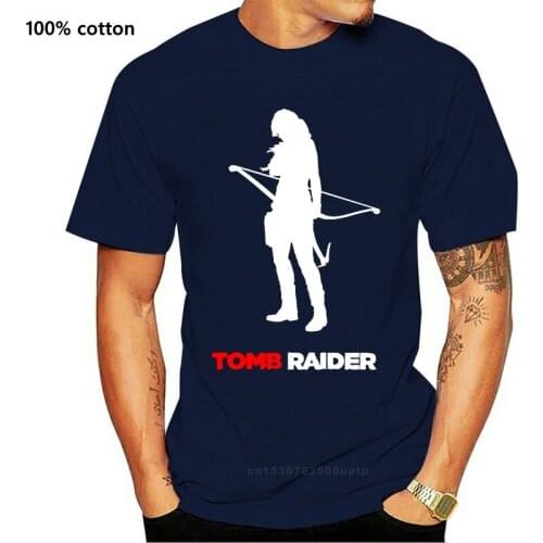 T shirt Fashion Men Lara Croft Tomb Raider Reborn Cotton T-shirt Black