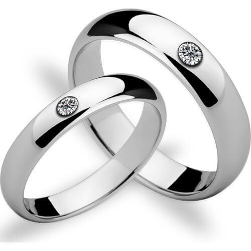 Romantic High Polished Tungsten Wedding Rings Set with CZ Stones for Couples 3.5mm/5mm Width Free Shipping Size 5-12