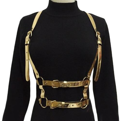 New Women Sexy Harajuku Garters color Leather Body Bondage Cage Sculpting Harness Waist Belt Female Straps Suspenders Dress Belt