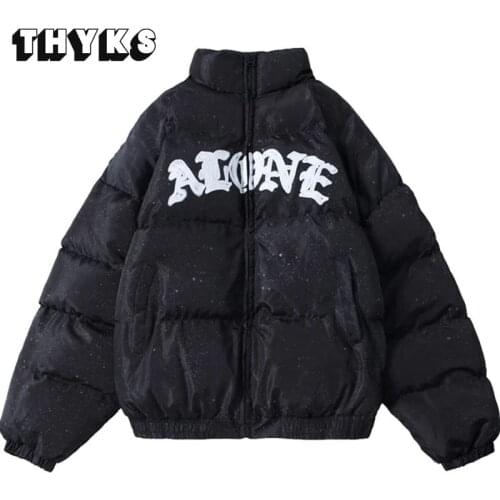 Winter Down Jacket Women/Men Cartoon Bear Print Parka Hip Hop Street Winter Thick Padded Jackets Sailor Moon Bubble Coats Couple
