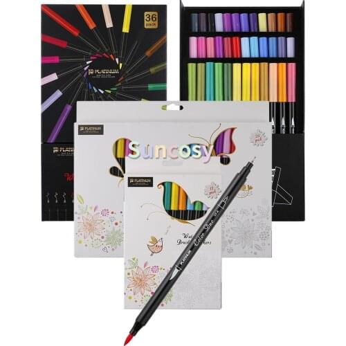 PLATINUM Platinum color brush, cf-a double head watercolor water-based pen, 12 color 24 color 36 color water-based marker pen