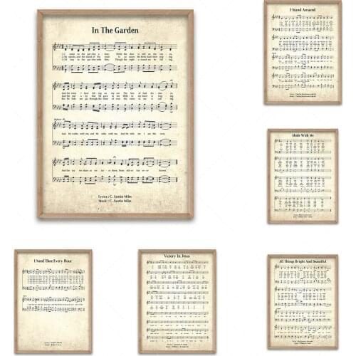 Rencontrez-moi rétro hymne art mural bible partition impression affiche mur artiste décoration de la maison