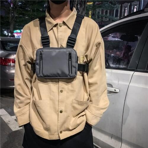 Casual Chest Bag For Men Tactical Vest Bag Reflective Function Chest Rig Bags Streetwear Travel Waist Pack