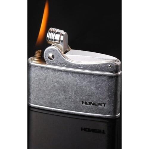 Retro Gasoline Flint Lighter Firewheel Trenches Pure Copper Cigarette Petrol Lighter Free Fire Inflated Metal Gadgets For Men