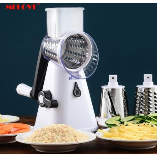 Manual Vegetable Cutter Slicer Kitchen Accessories Multifunctional Vegetable Chopper 3 in 1 Round Potato Carrot